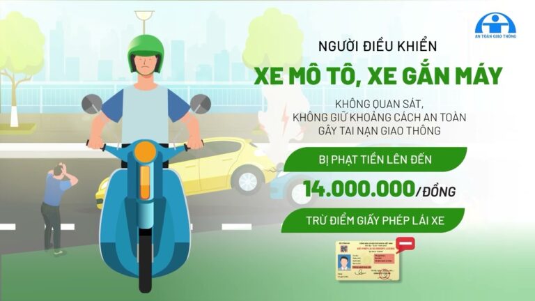 Mức xử phạt về Chú ý quan sát, giữ khoảng cách an toàn khi tham gia giao thông