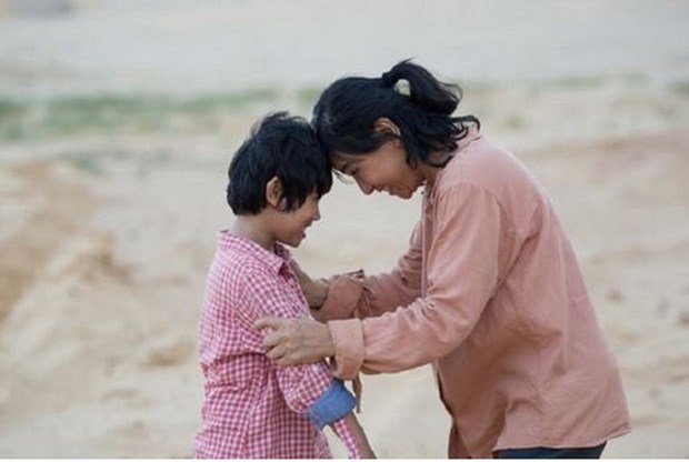 a scene of the happiness of a mother