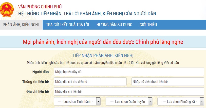 chinh phu tiep nhan phan anh