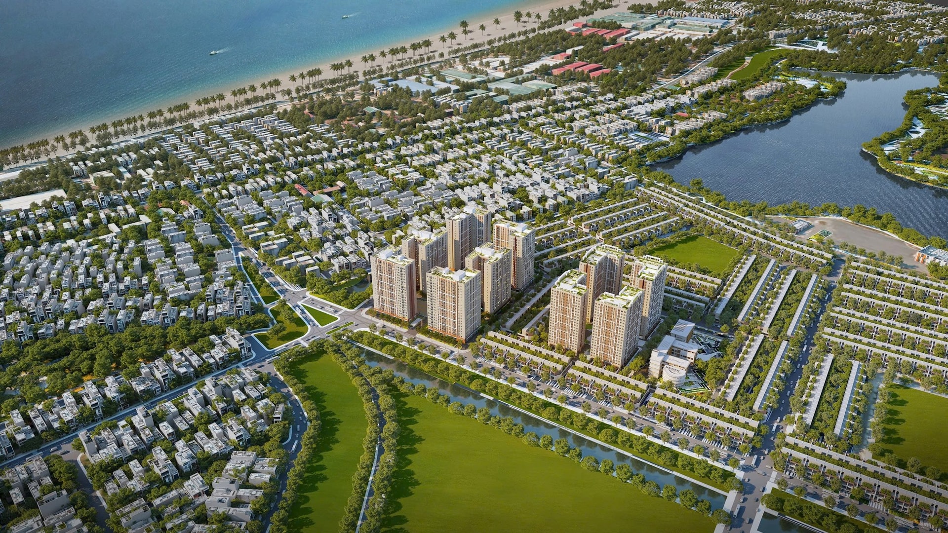 hinh mo ta khu do thi bau tram xanh lakeside