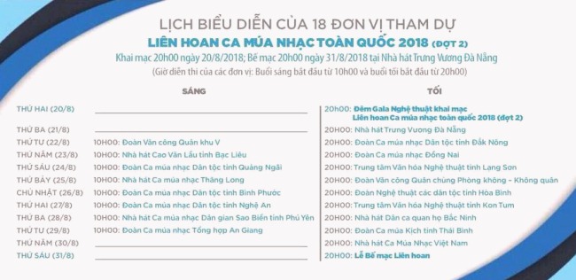 lich bieu dien lien hoan ca mua nhac