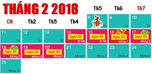 lich nghi tet 2018