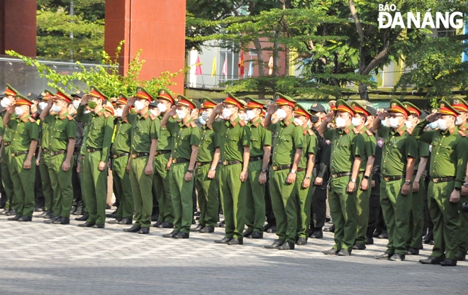 local police force at the launching ceremony of the campaign