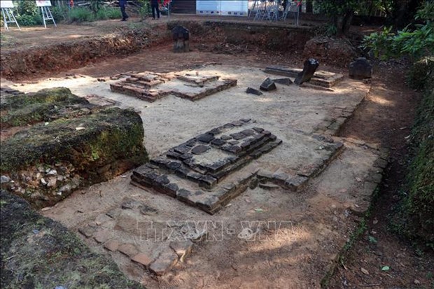 part of a cham tower 27s foundation in the cham phong le archaeological site