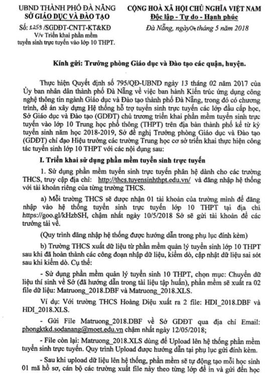 phan mem tuyen sinh truc tuyen lop 10