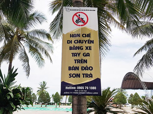 poster cam xe len ban dao son tra