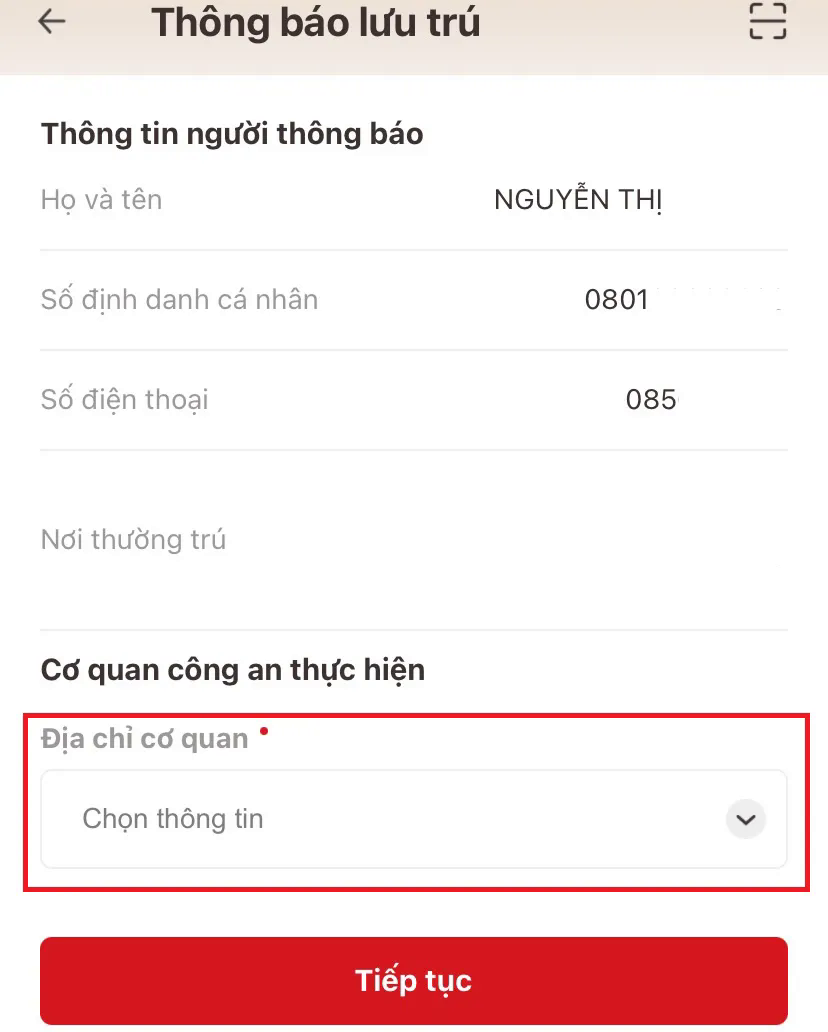 thong bao luu tru qua ung dung vneid 3