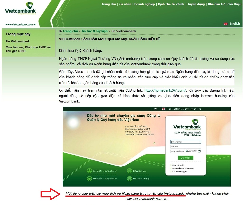 vietcombank thong bao dia chi gia mao