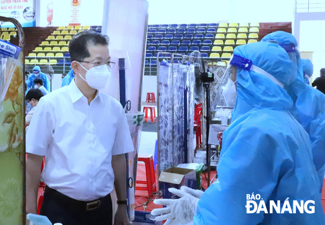visiting the vaccination site